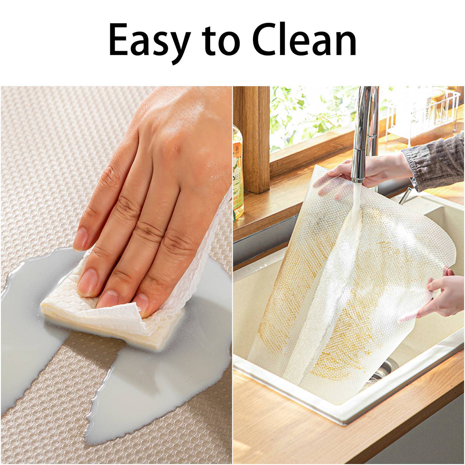 Intirilife 6er-Set Anti-Bakterielle transparente Kühlschrankmatten 45 x 30 cm - Schützt Obst und Gemüse vor Bakterien und Wasser