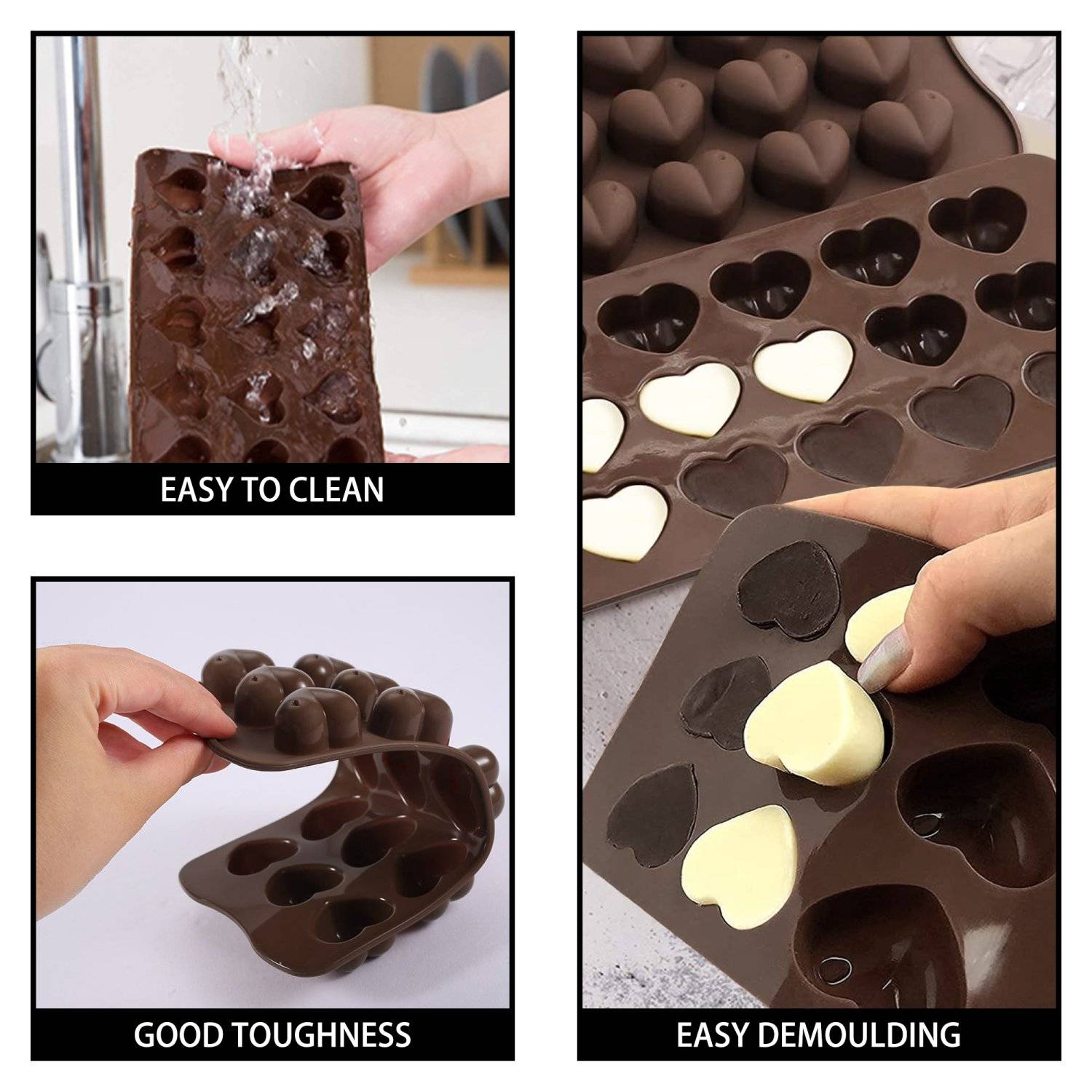 Intirilife 10-teiliges Set veschieden Silikon Backformen und mit Spatel - Backformen Set Backform - Zum Backen und Herstellen von Desserts und