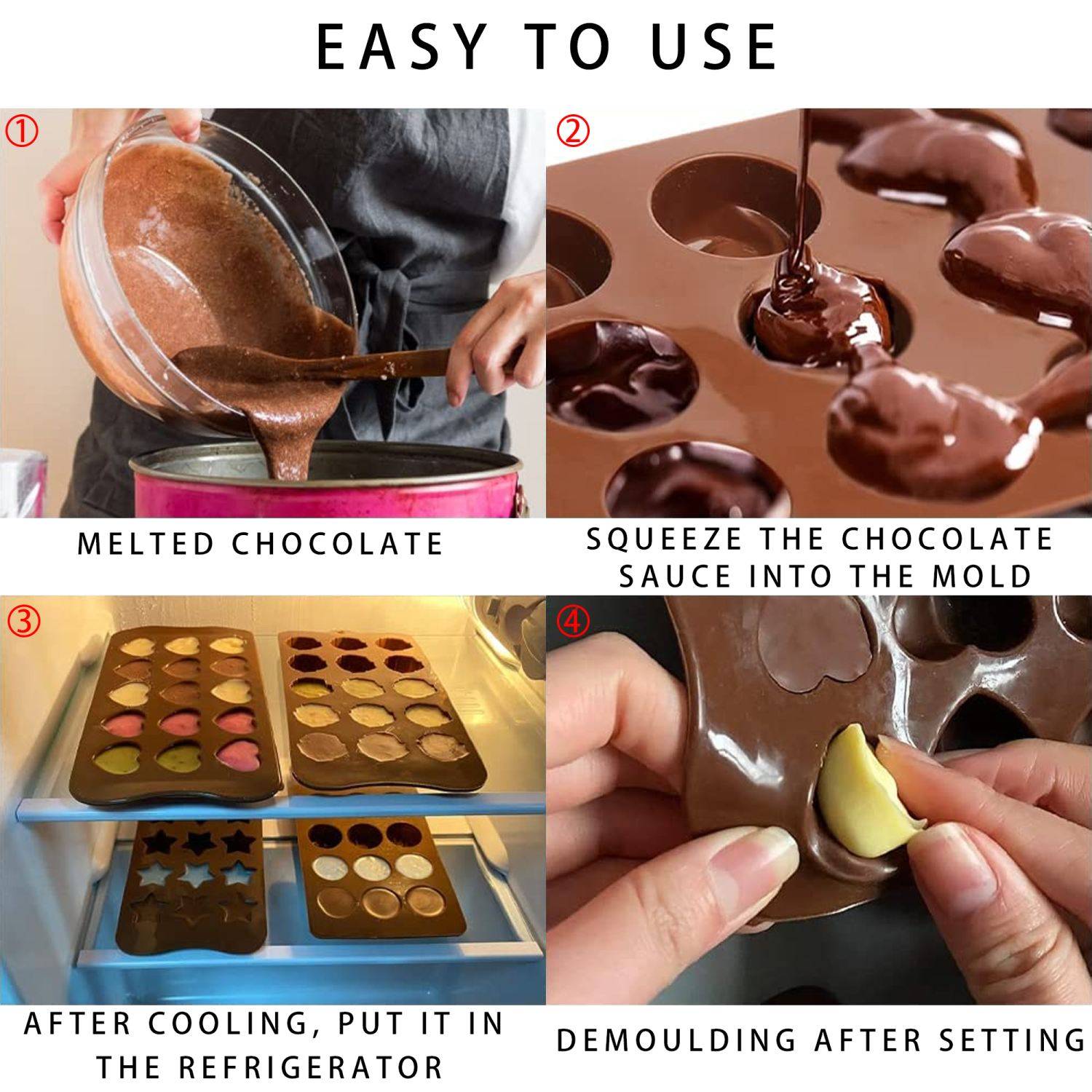 Intirilife 10-teiliges Set veschieden Silikon Backformen und mit Spatel - Backformen Set Backform - Zum Backen und Herstellen von Desserts und