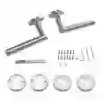 Intirilife Türklinken Set mit Schrauben - Beidseitiger Edelstahl Türgriff in Silber - Türdrücker Türklinke für jegliche Art von Innentüren und Intirilife Türklinken Set mit Schrauben - Beidseitiger Edelstahl Türgriff in Silber - Türdrücker Türklinke für jegliche Art von Innentüren und