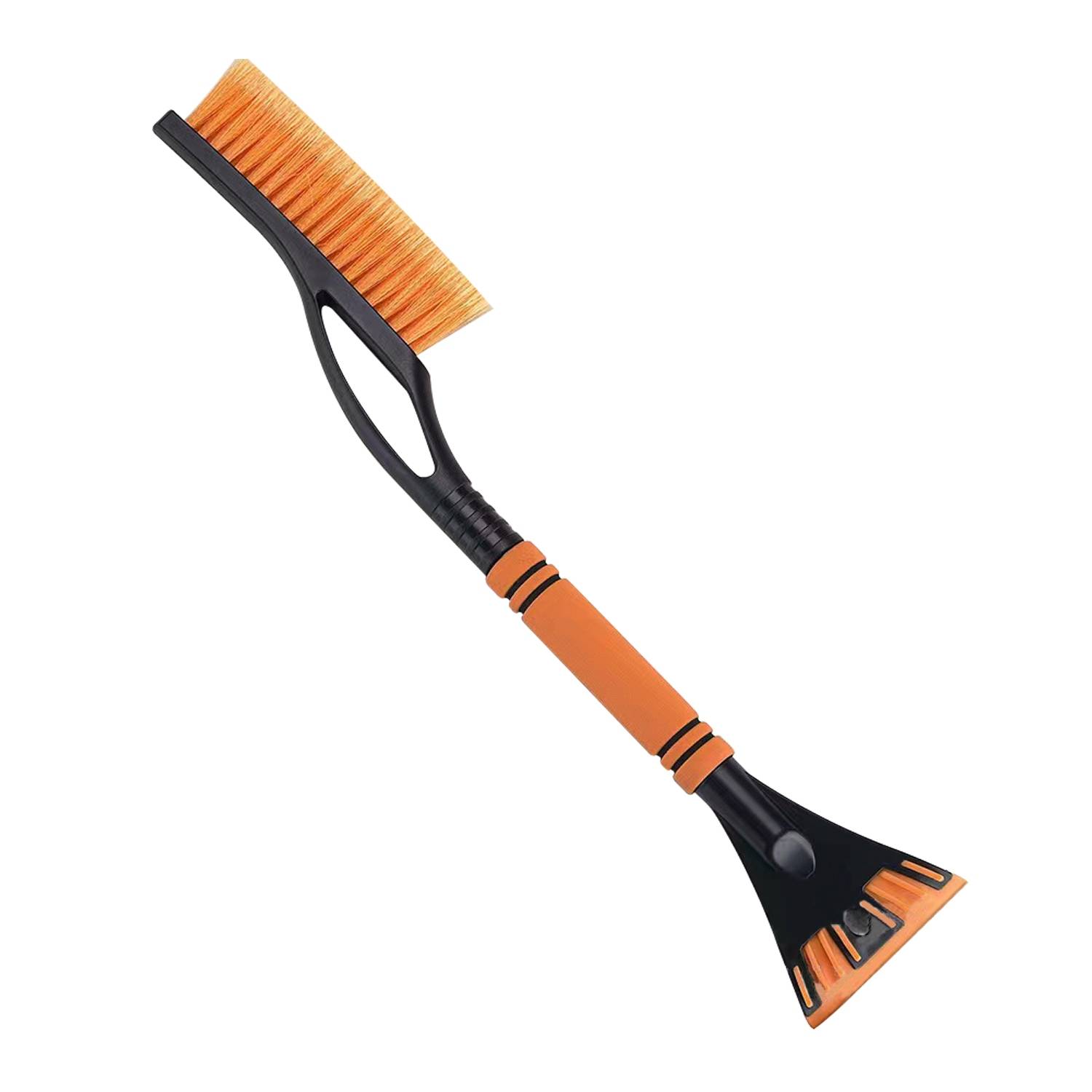 Intirilife Multifunkitonaler 2-in-1 Eiskratzer Schneebürste in Orange - Schwarz - Zum einfachen und schnellen Entfernen von Frost und Schnee