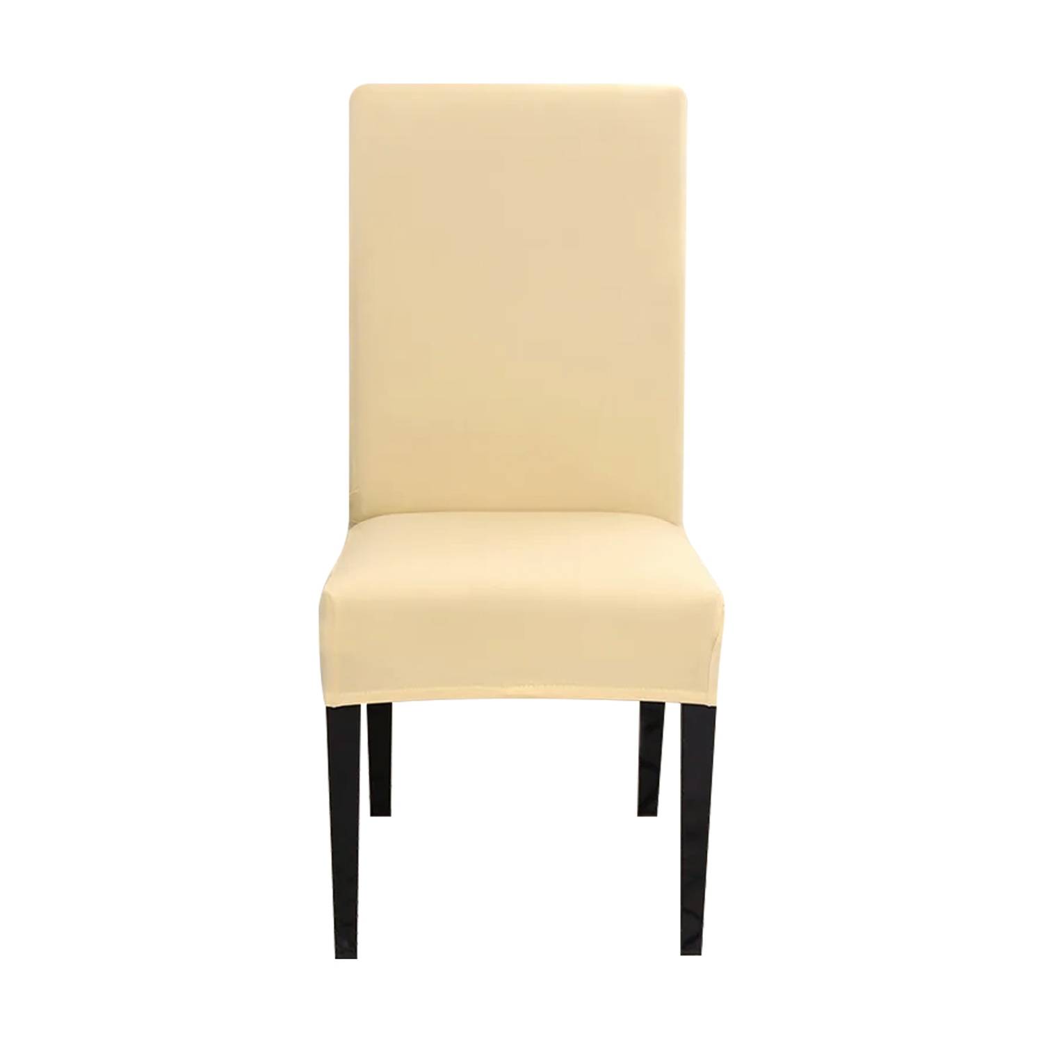 Intirilife 4x Elastischer Stuhlhusse Stuhlüberzug in CREME mit 38 - 45 cm Sitzfläche und 45 - 65 cm Lehnenhöhe - Für Partys Hochzeiten Hotels oder