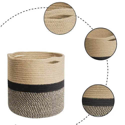 Intirilife flexibler Baumwollseil Wäschekorb - Pflanzkorb Aufbewahrungskorb mit 25L Volumen für Ordnung und Sauberkeit Intirilife flexibler Baumwollseil Wäschekorb - Pflanzkorb Aufbewahrungskorb mit 25L Volumen für Ordnung und Sauberkeit