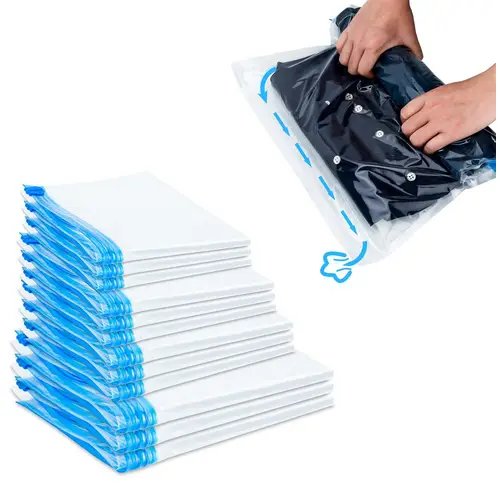 Intirilife 10x Vakuumbeutel in TRANSPARENT 35 x 50 – Vakuum Aufbewahrungsbeutel Kleiderbeutel zum Rollen per Hand geeignet für Kleidung, Bettwäsch Intirilife 10x Vakuumbeutel in TRANSPARENT 35 x 50 – Vakuum Aufbewahrungsbeutel Kleiderbeutel zum Rollen per Hand geeignet für Kleidung, Bettwäsch