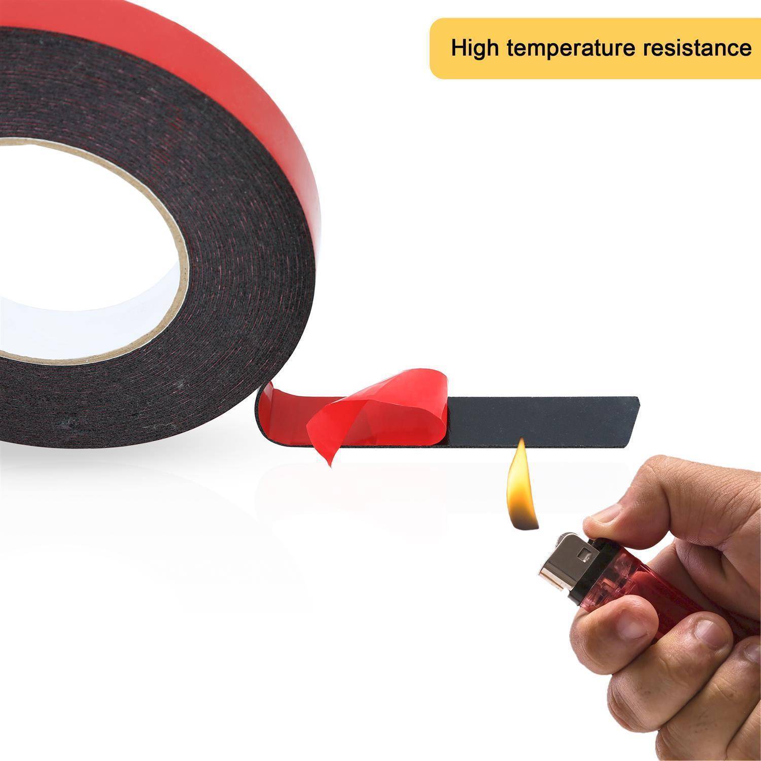 Intirilife Doppelseitiges Schaumklebeband Schwarz - Größe: 12mmx30m - Montageklebeband Hochleistungsklebeband Schwerlast Tape Extra stark
