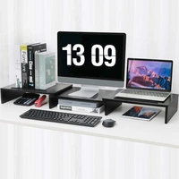 Intirilife 3-teilige Bildschirmständer längenverstellbarer Schreibtischständer in Schwarz - 74 (104) x 27 x 10 cm - Bildschirmerhöhung mit Handyha Intirilife 3-teilige Bildschirmständer längenverstellbarer Schreibtischständer in Schwarz - 74 (104) x 27 x 10 cm - Bildschirmerhöhung mit Handyha