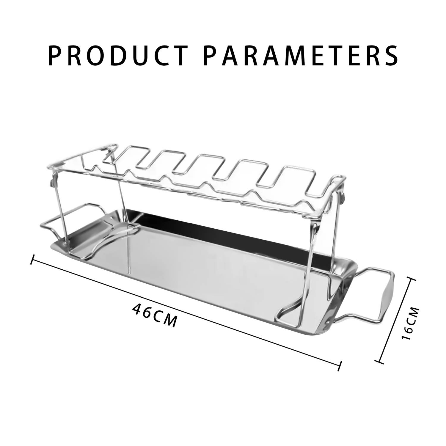 Intirilife Hähnchenbeingestell Hühnerschenkelhalterung mit Abtropfschale in Silber Edelstahl - Zum einfachen Anbraten von Hühnerkeulen beim Grillen