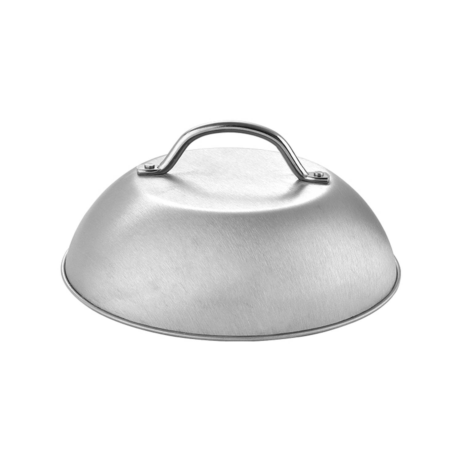 Intirilife 2x Edelstahl Schmelzkuppel Schmelzglocke in Silber - Zum besseren Braten von Fleisch Dämpfen von Gemüse und Schmelzen von Käse