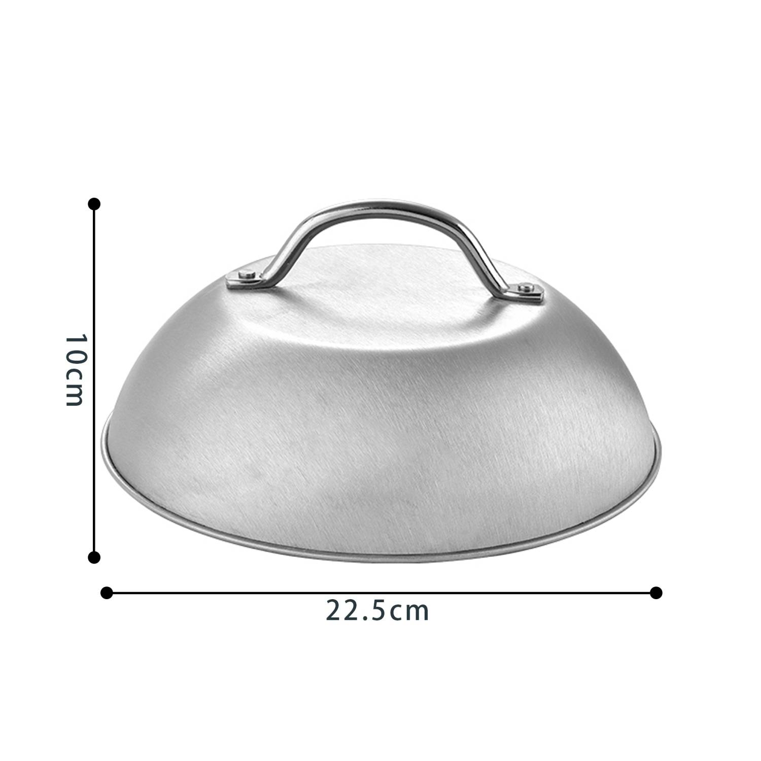 Intirilife 2x Edelstahl Schmelzkuppel Schmelzglocke in Silber - Zum besseren Braten von Fleisch Dämpfen von Gemüse und Schmelzen von Käse