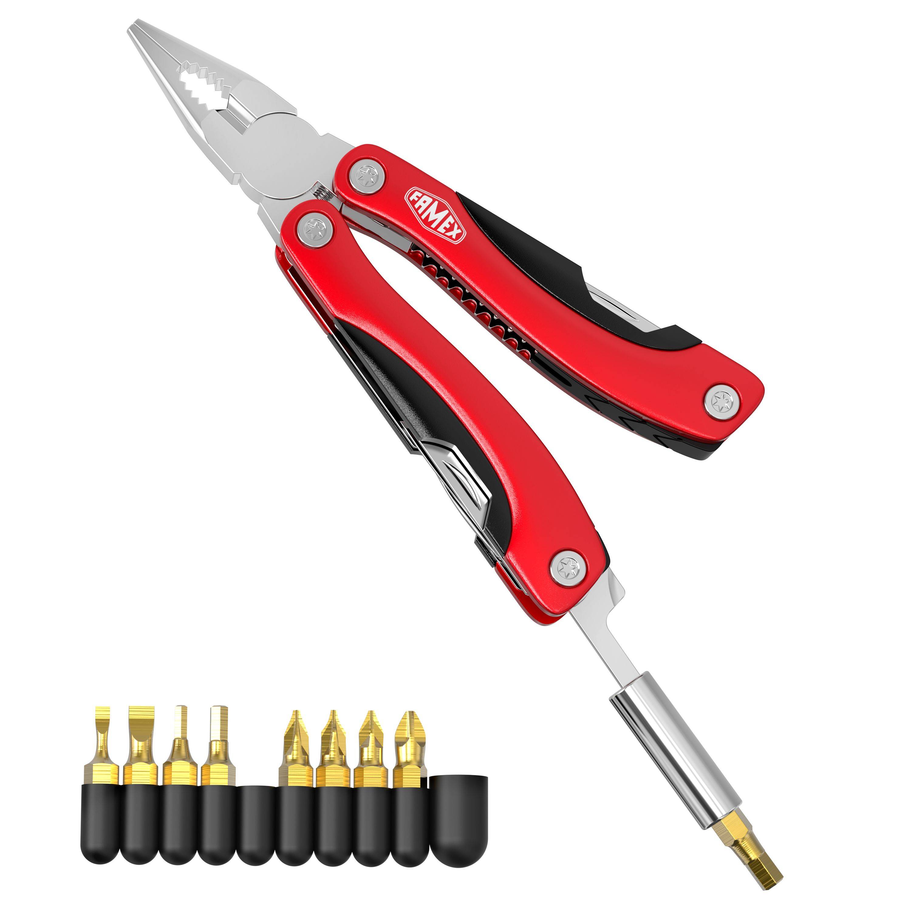 FAMEX 14006 Multi-Tool - mit Schraub-Bits und tragbarer Tasche