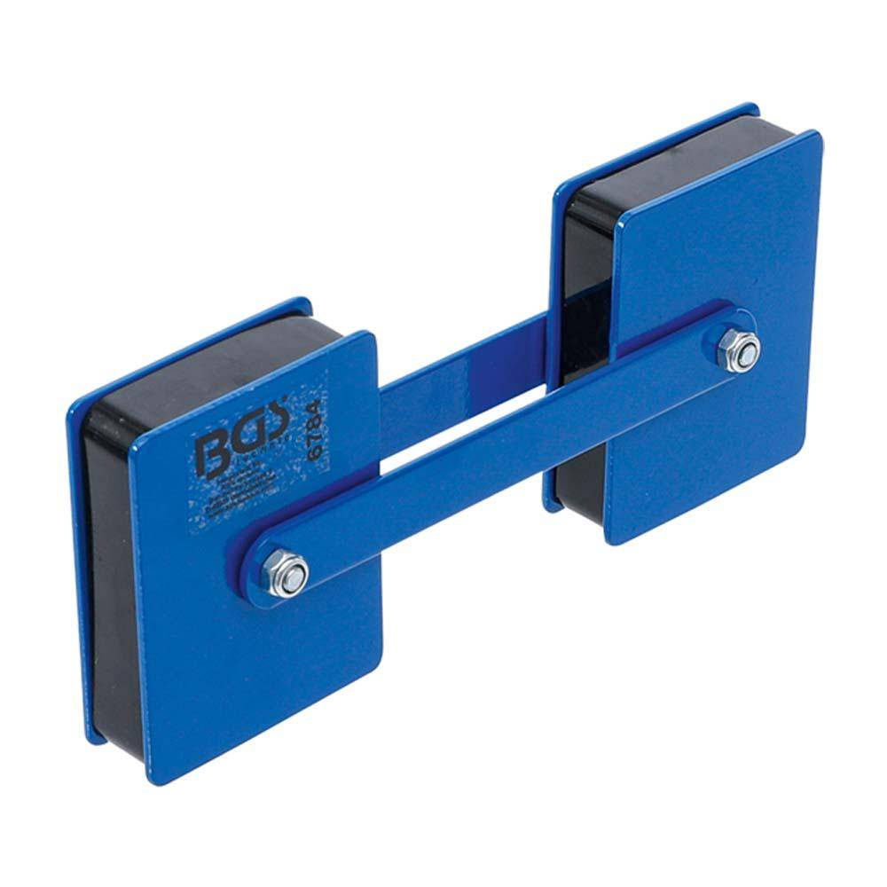 Kraft-Doppelmagnethalter - Winkel einstellbar - Zugkraft je Magnet 22,7 kg
