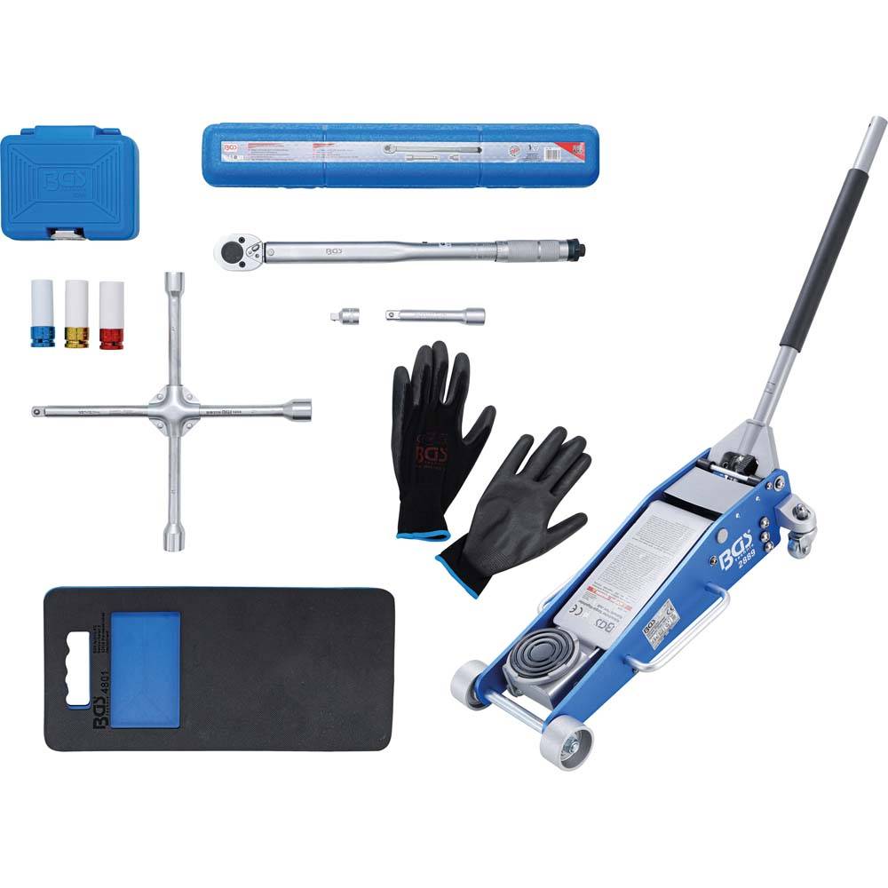Radwechsel-Service-Satz - mit Rangier-Wagenheber - 10-tlg. - 2,5 t