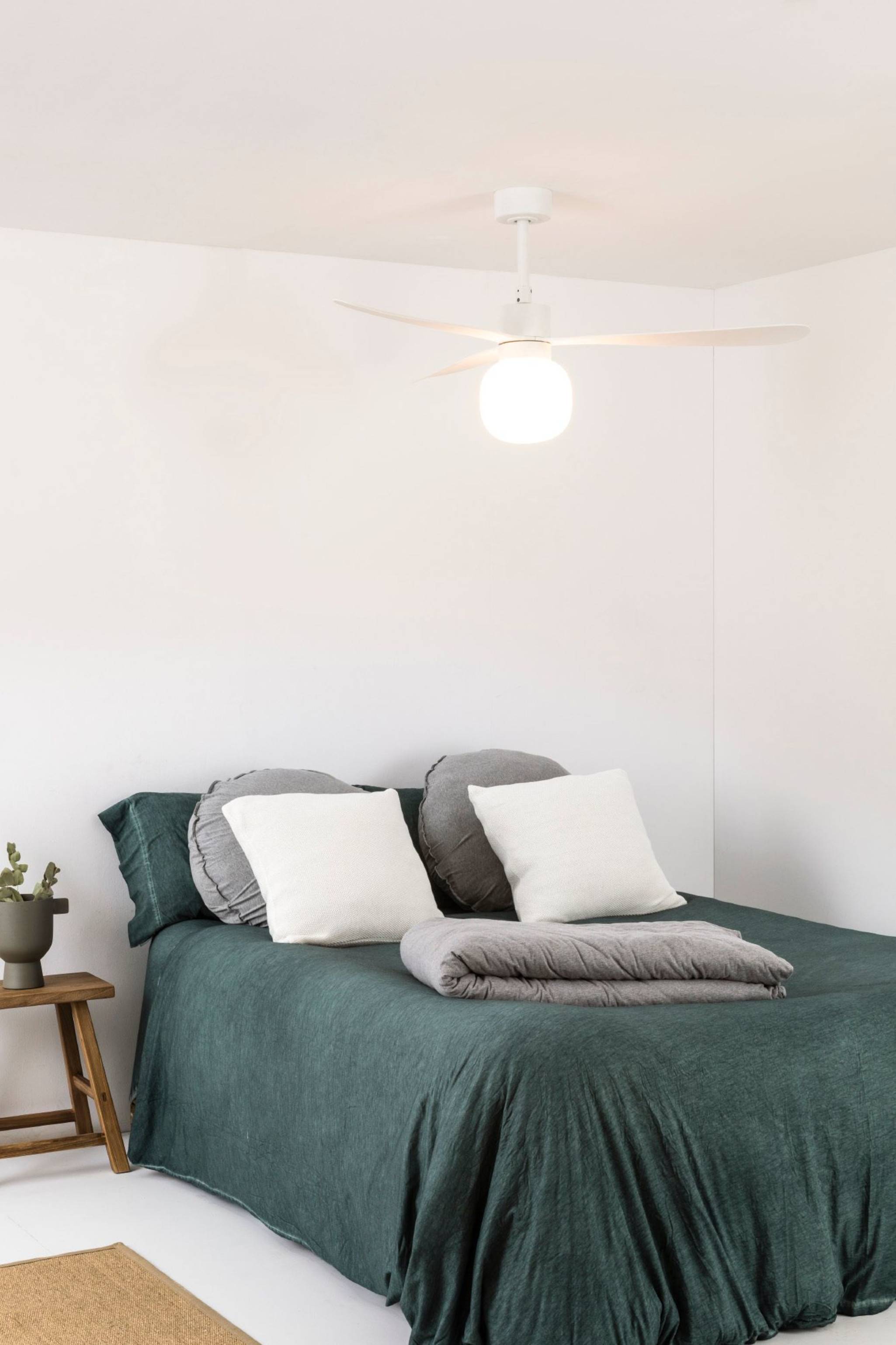 Gleichstrom Deckenventilator Amelia III Weiß mit LED