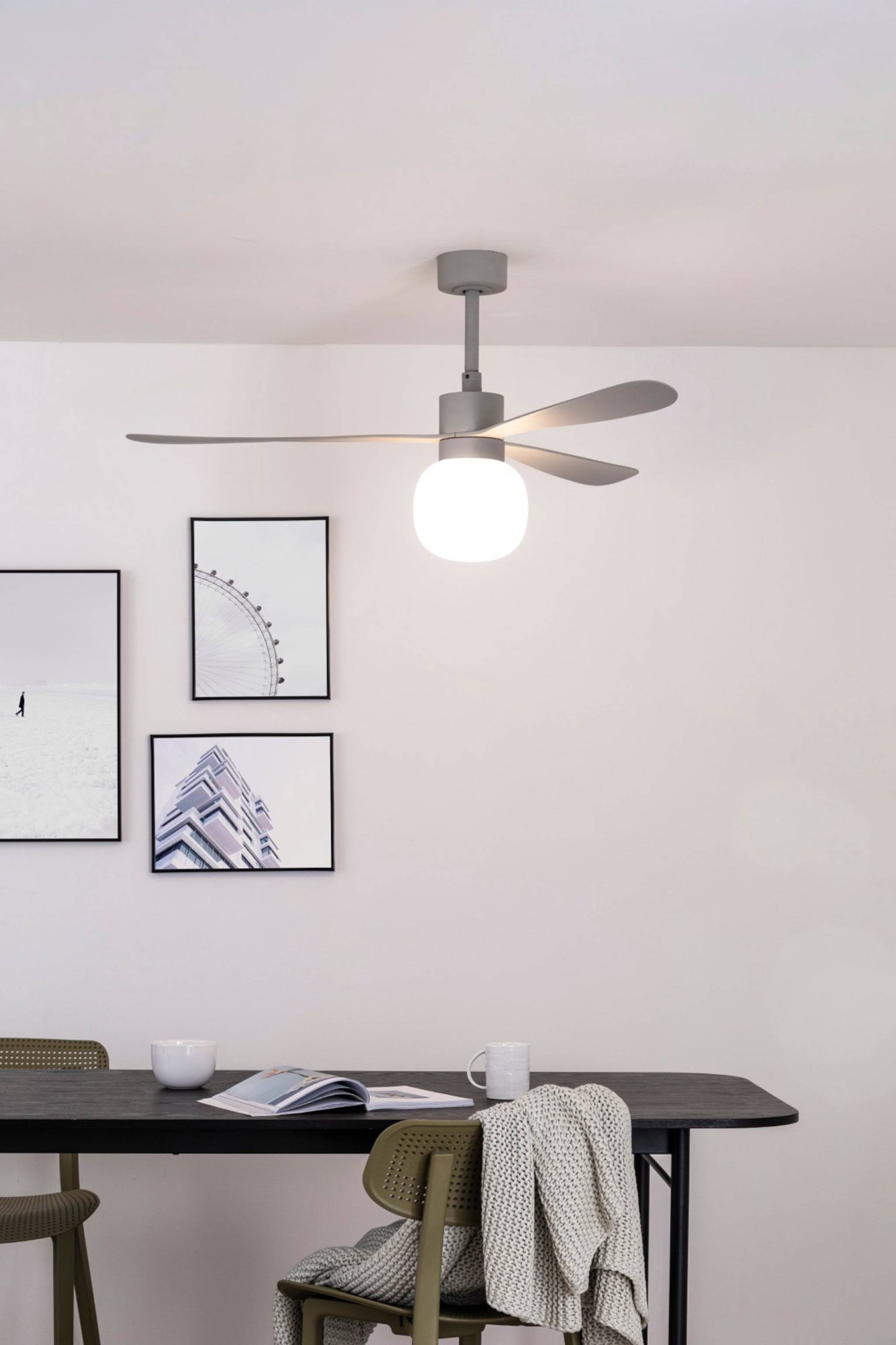 Energiespar Deckenventilator Amelia III Grau mit LED