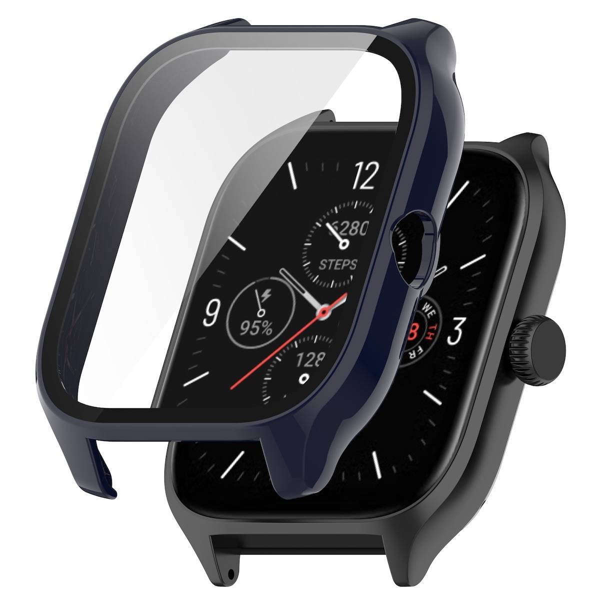 Für Amazfit GTS 4 Shockproof Hochwertiges Silikon Design Uhr Gehäuse Schutz Case Hülle Dunkelblau