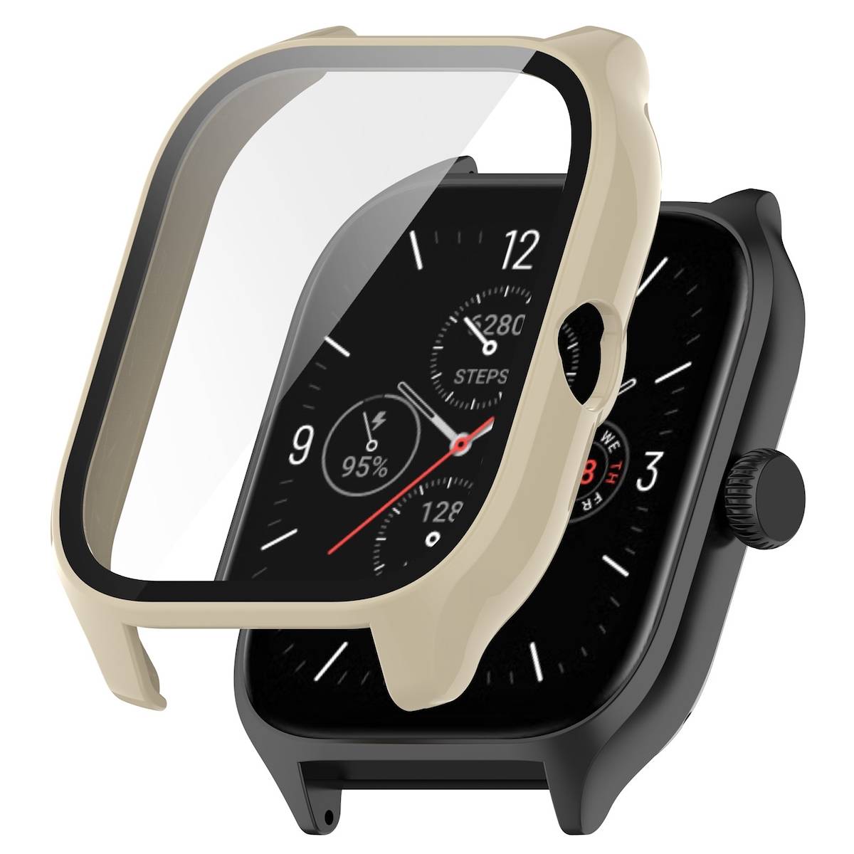 Für Amazfit GTS 4 Shockproof Hochwertiges Silikon Design Uhr Gehäuse Schutz Case Hülle Beige