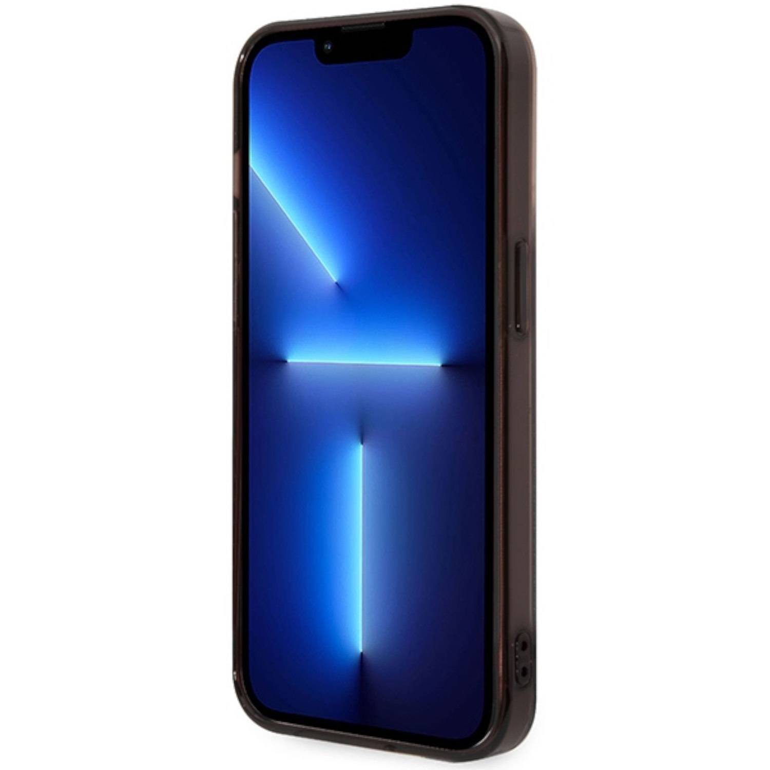 BMW Tricolor Stripe Hardcover Case Hülle für Apple iPhone 14 Pro Max Schwarz.