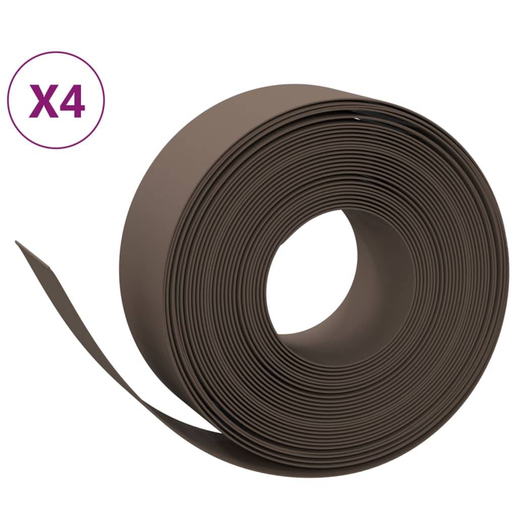 vidaXL Rasenkanten 4 Stk. Braun 10 m 20 cm Polyethylen