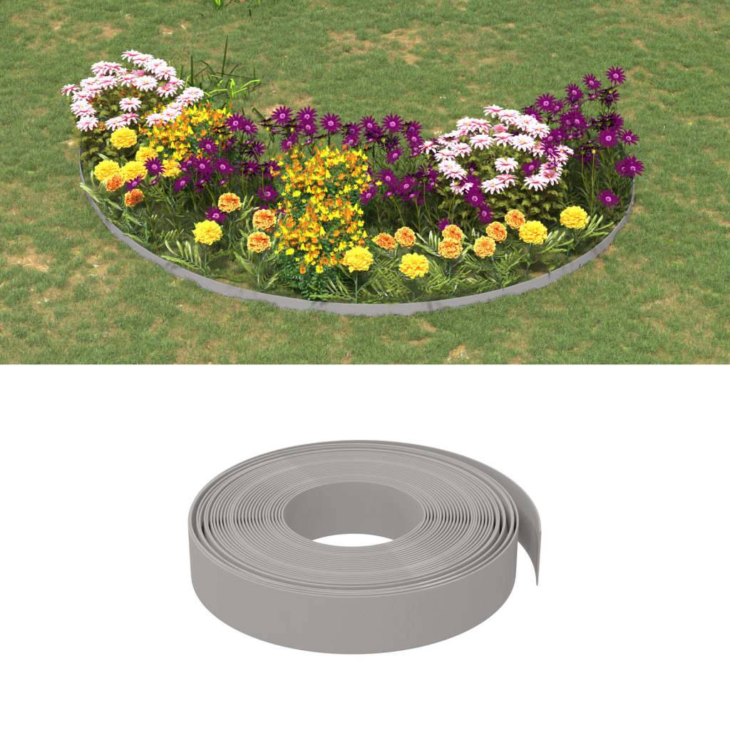 vidaXL Rasenkanten 5 Stk. Grau 10 m 10 cm Polyethylen