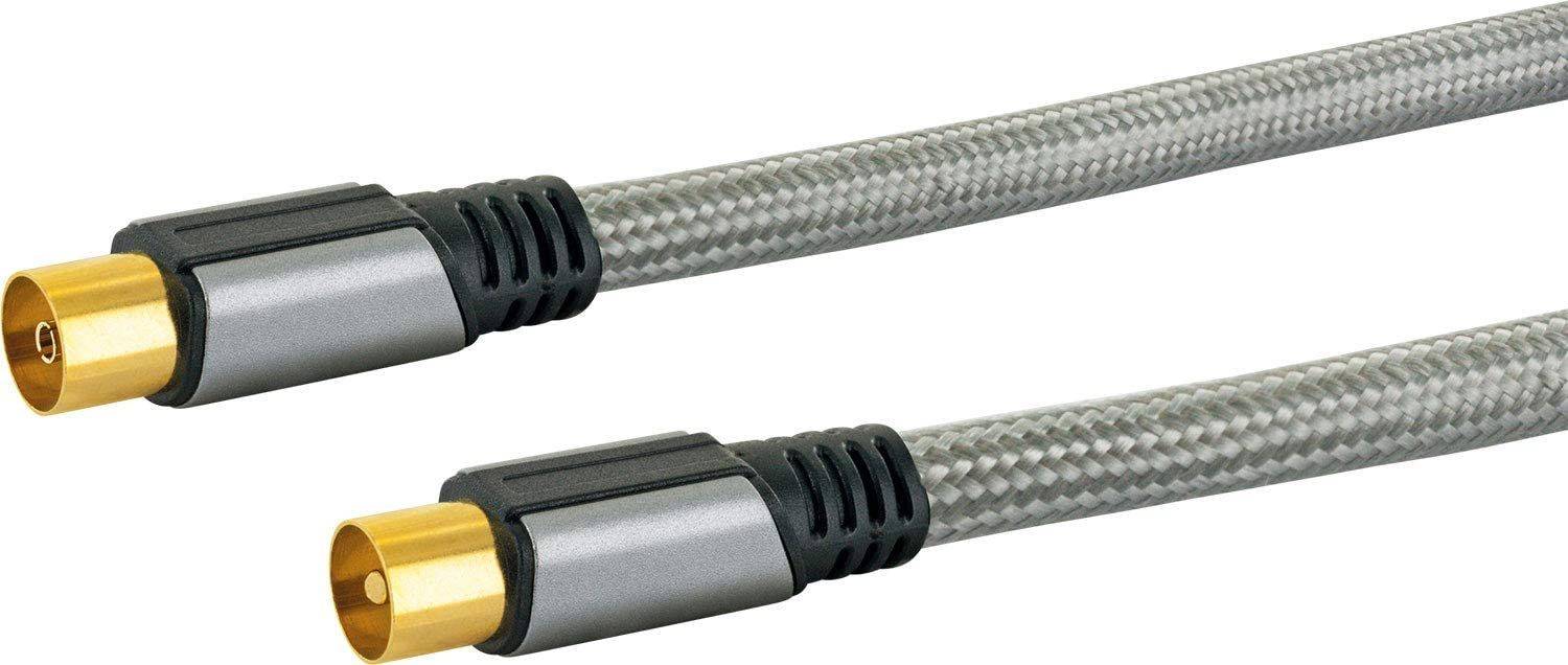 Schwaiger AINSTEIN 413- Antennen Anschlusskabel/ 4 m Antennekabel/IEC Stecker <gt/> IEC Buchse/ 110 dB/ 4-fach geschirmt