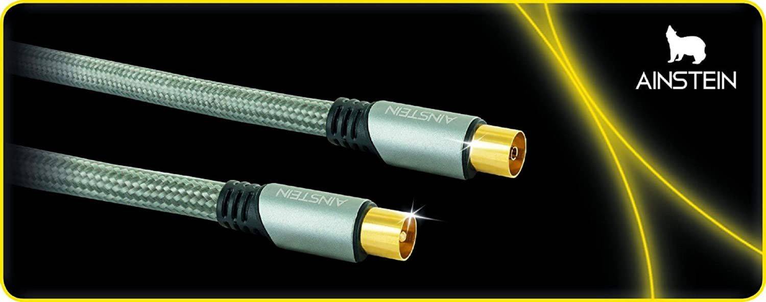 Schwaiger AINSTEIN 413- Antennen Anschlusskabel/ 4 m Antennekabel/IEC Stecker <gt/> IEC Buchse/ 110 dB/ 4-fach geschirmt