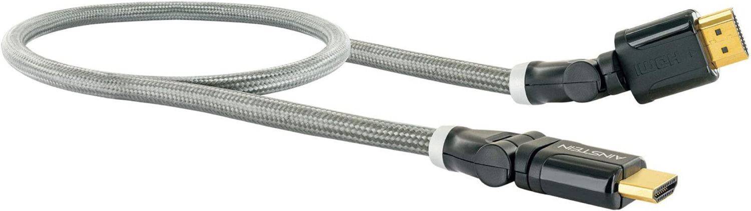 AINSTEIN High-Speed HDMI Kabel mit Ethernet 1,0m, schwenkbar, 360° HDMI Stecker <gt/> 360° HDMI Stecker