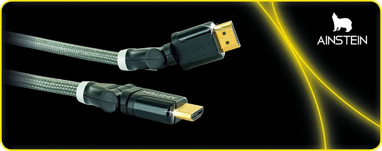 AINSTEIN High-Speed HDMI Kabel mit Ethernet 1,0m, schwenkbar, 360° HDMI Stecker <gt/> 360° HDMI Stecker