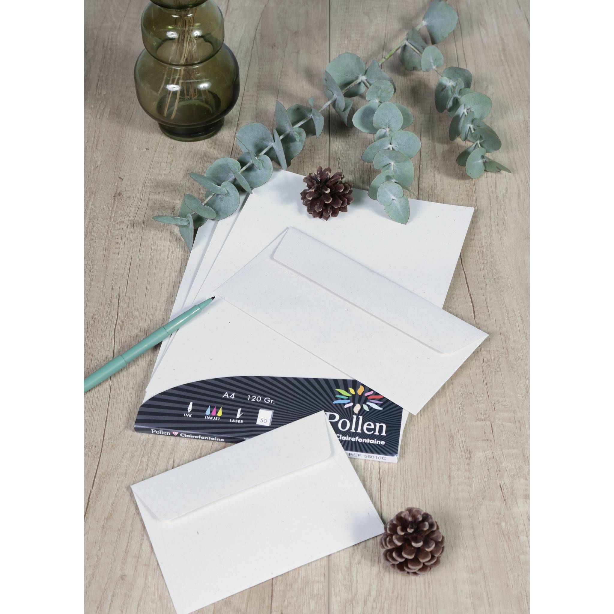 Pollen Pollen, Kollektion Natur, Packung mit 50 Blatt A4 120g/m2 - Natura 55010C