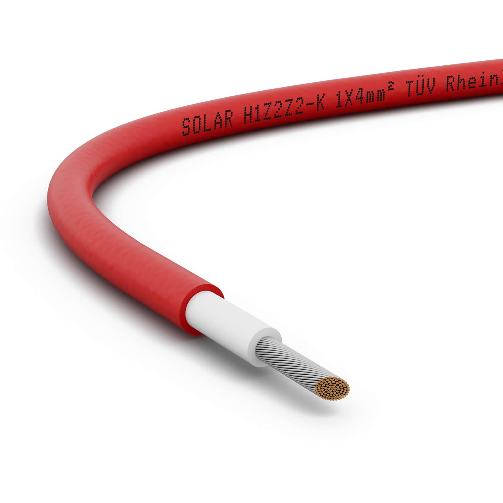 300m Solarkabel 4mm2 kabeltec PV Kabel für Solaranlagen Solarkabel H1Z2Z2-K rot