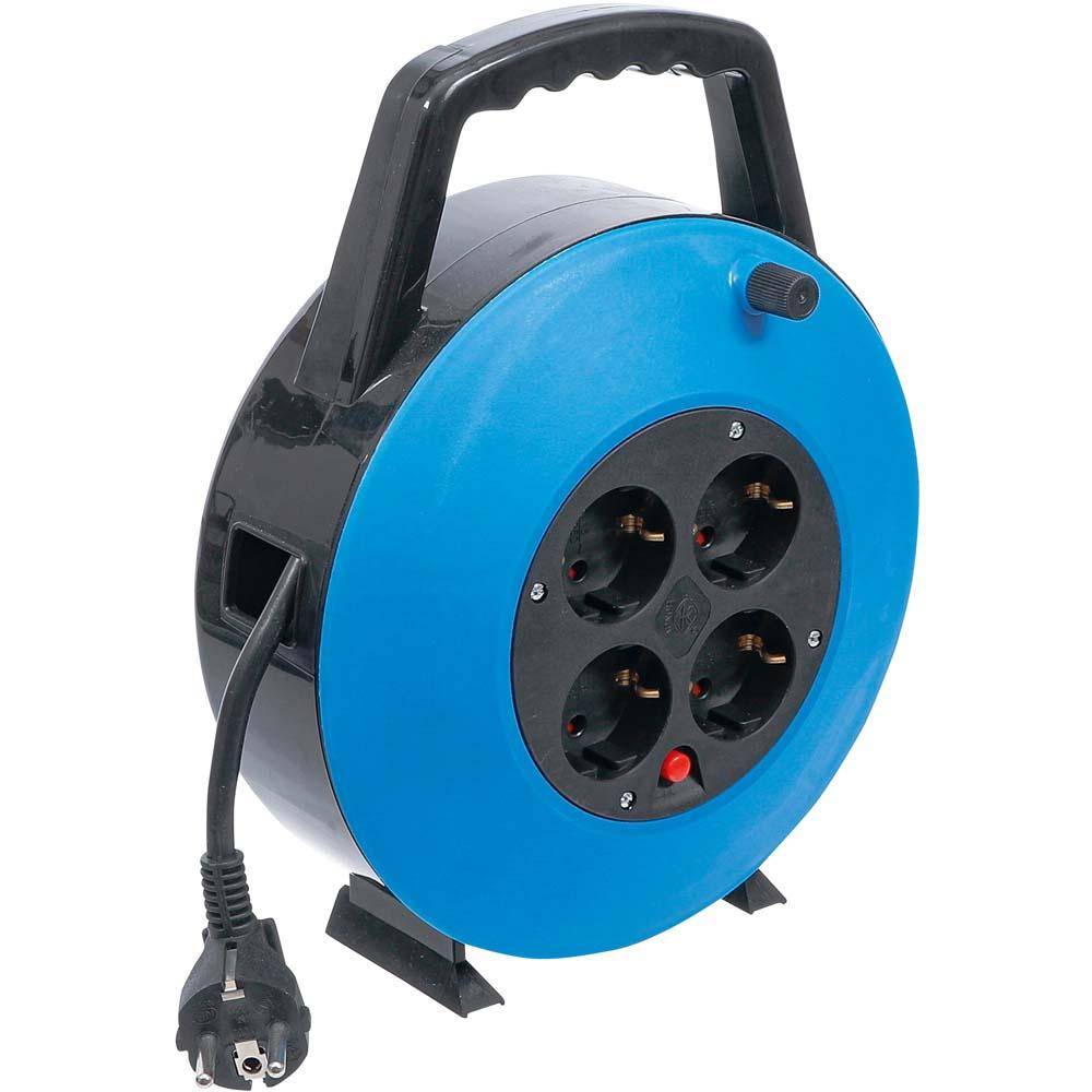 Kabelbox - Kabellänge 10 m - H05VV-FG1.5 - 4 Steckdosen - IP 20 - 3000 W