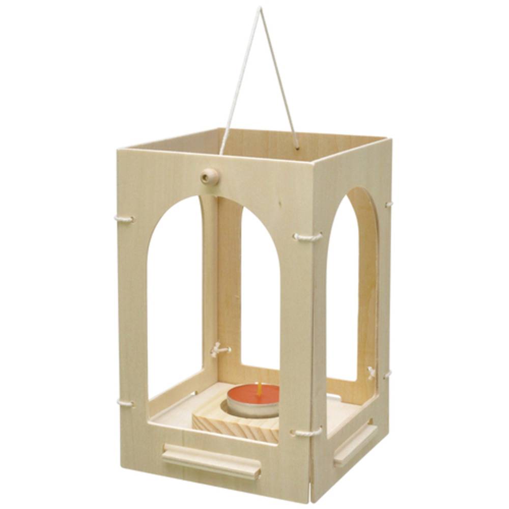 EDUPLAY 210088 Holzlaterne zum basteln & bemalen, natur