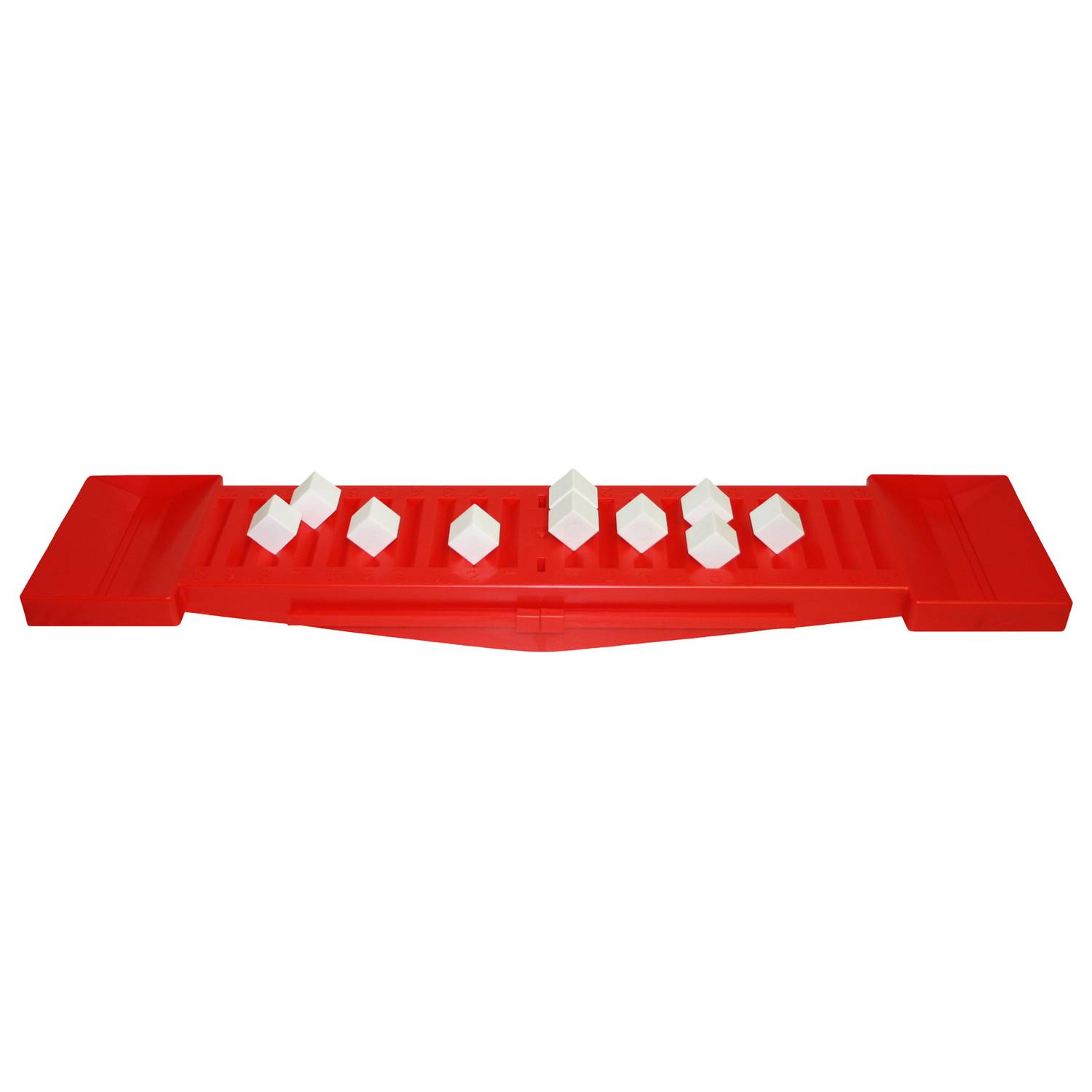 EDUPLAY 120-251 Wippwaage mit 10 Gewichtswürfeln, rot