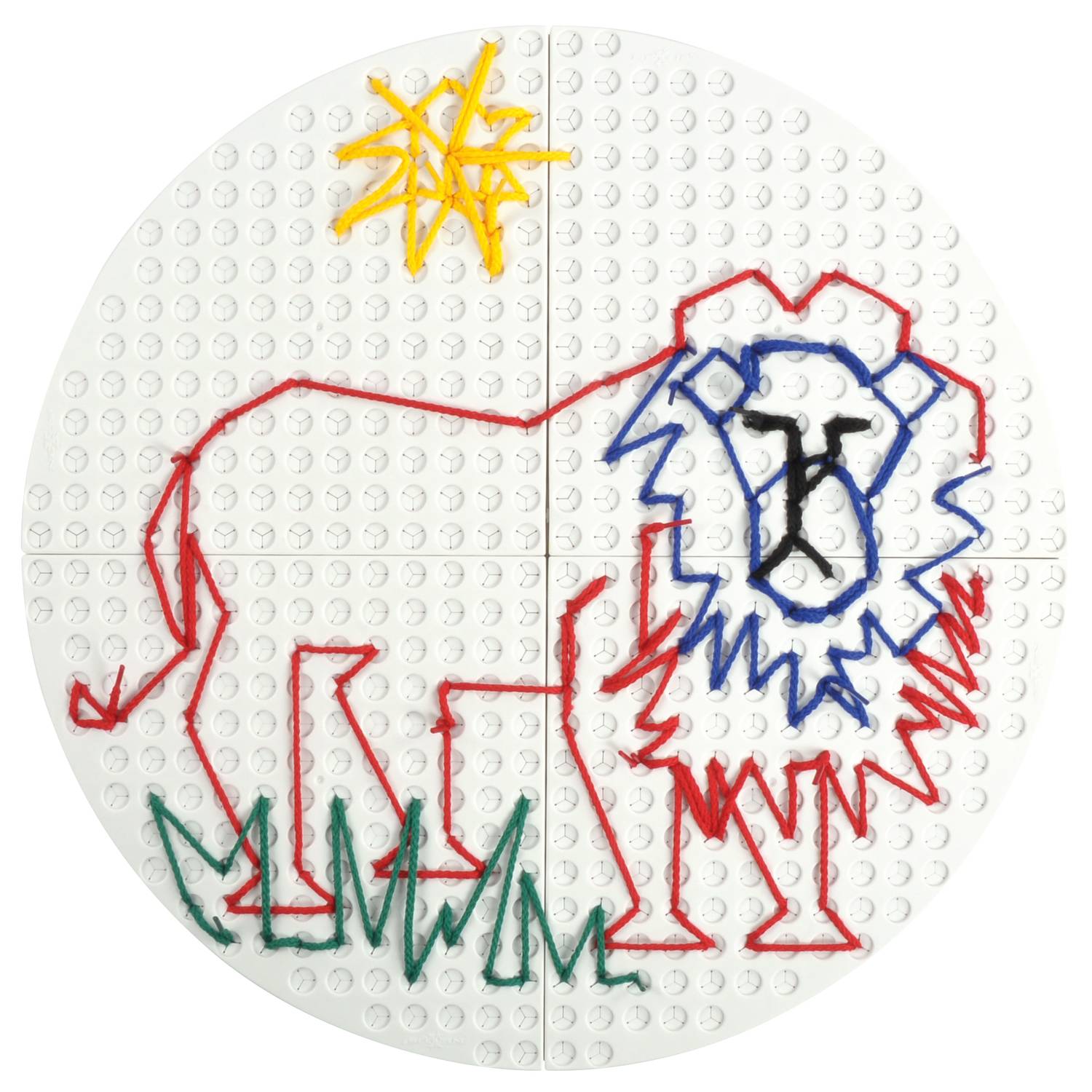 EDUPLAY 120288 Playboard Fädelplatte, 4 Fädelstifte, mehrfarbig, 4-teilig (1 Set)