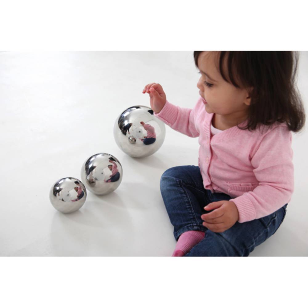 EDUPLAY 110306 Sensorik Spielekugeln, silber, 4-teilig (1 Set)