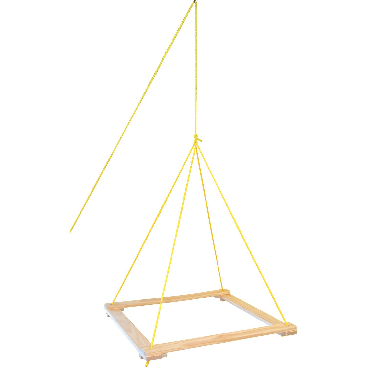 EDUPLAY 110354 Hängezeltrahmen, 100 x 100 cm, Seil: 5 m, Holz, natur