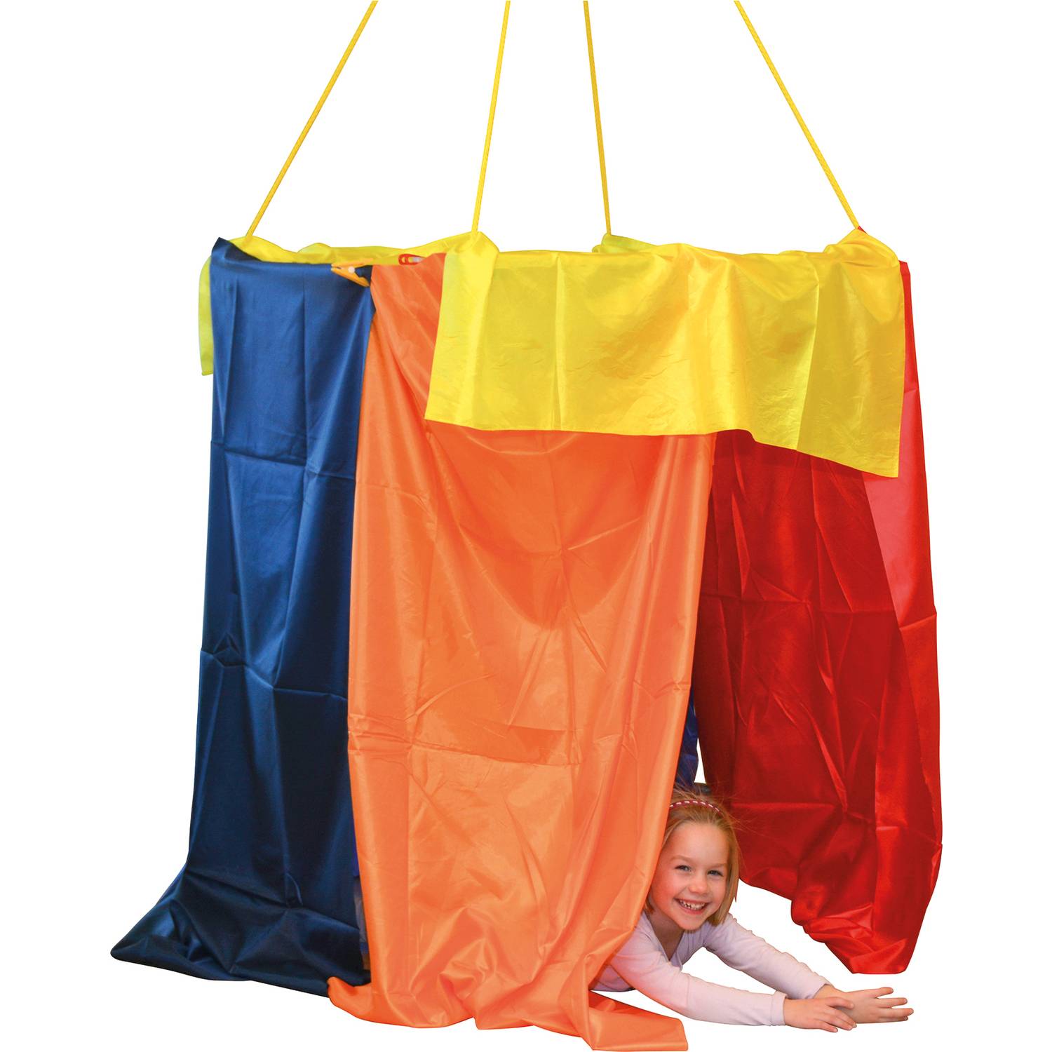 EDUPLAY 110354 Hängezeltrahmen, 100 x 100 cm, Seil: 5 m, Holz, natur