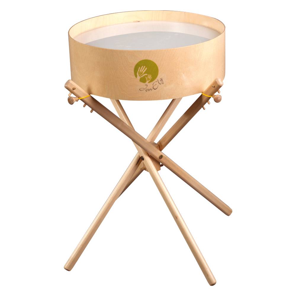 EDUPLAY 110364 Klappstand zu Leuchtkübel, Ø 54 cm, verstellbar, Holz, natur