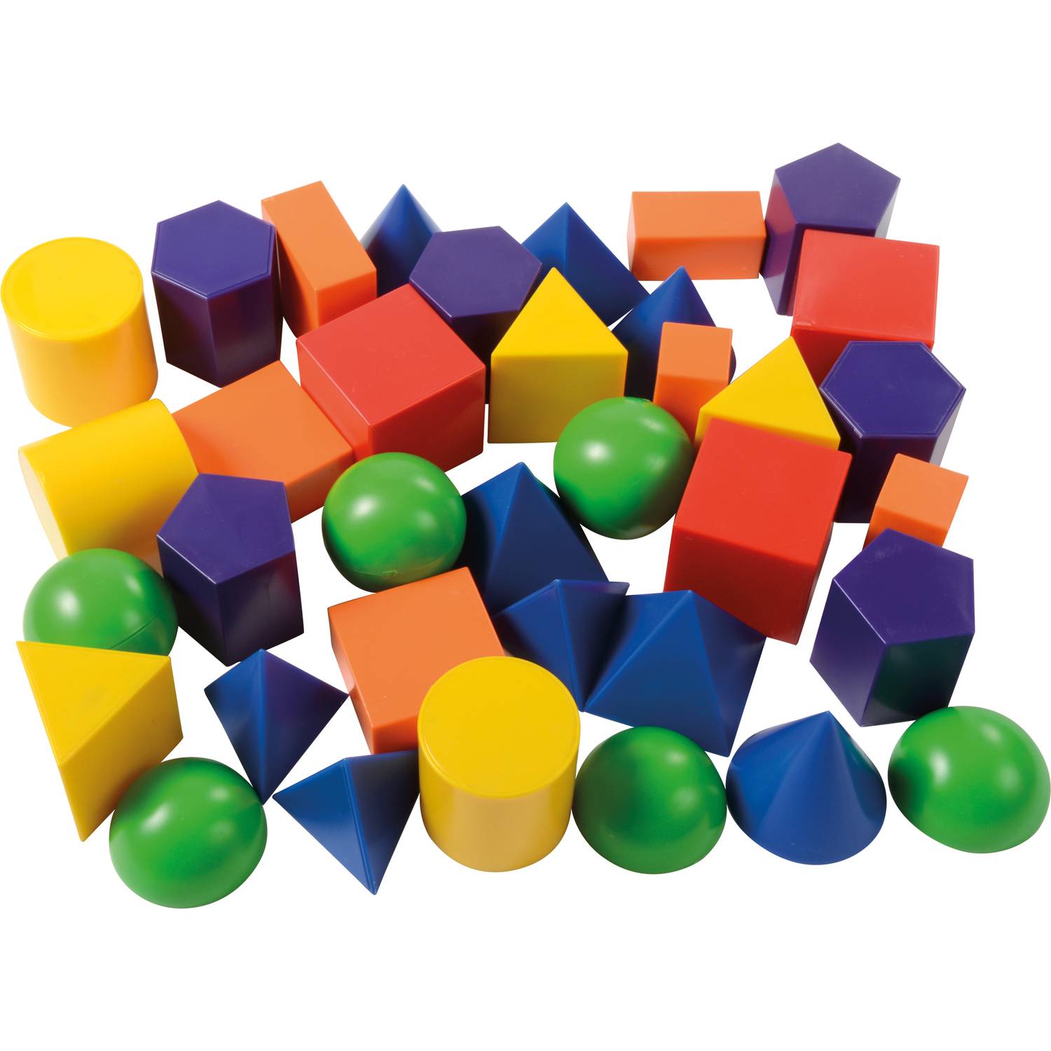 EDUPLAY 120462 Geoformen, Kunststoff, inklusive Box, bunt, 36-teilig (1 Set)