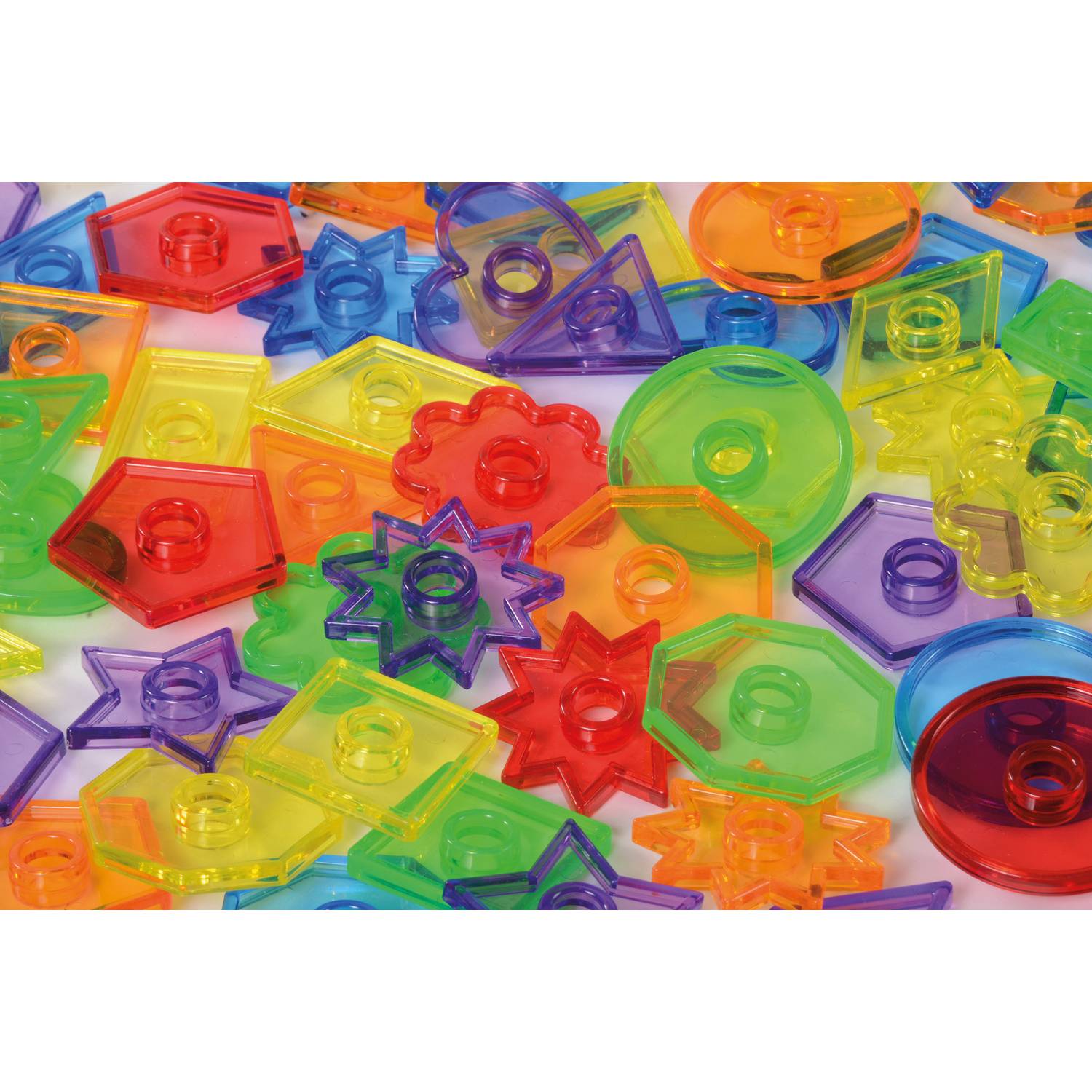 EDUPLAY 120516 Fädelknöpfe transparent mit 6 Schnüren, 144-teilig (Farbe zufällig, 1 Set)