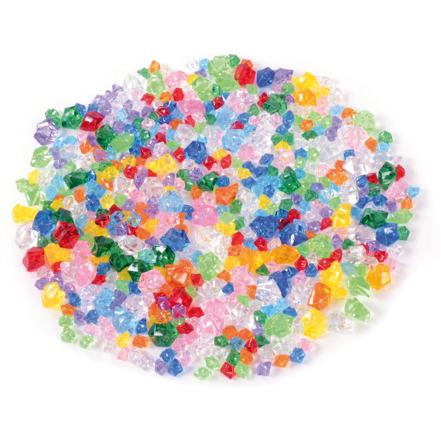 EDUPLAY 200130 Acryl-Diamanten-Mix, transparent/bunt (500 g im Beutel)