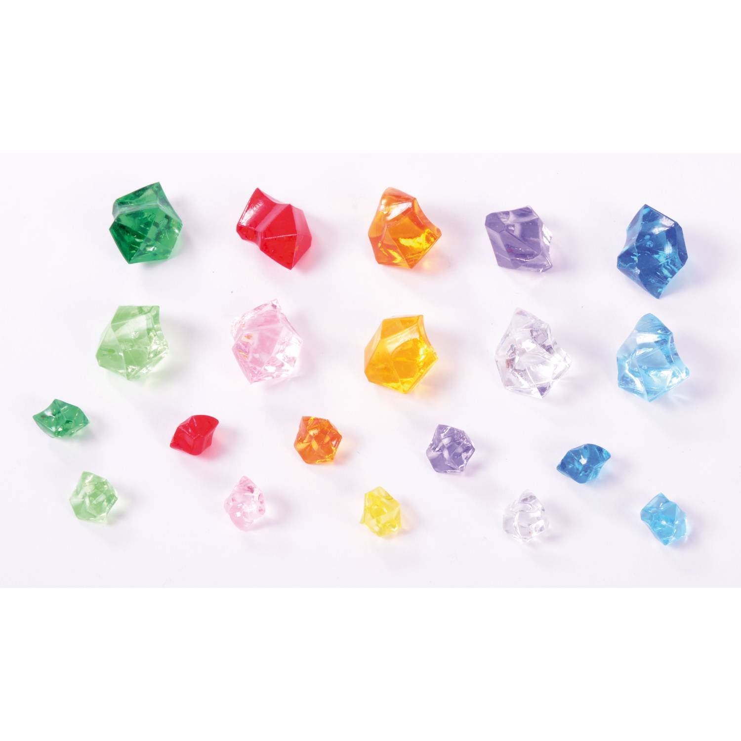 EDUPLAY 200130 Acryl-Diamanten-Mix, transparent/bunt (500 g im Beutel)