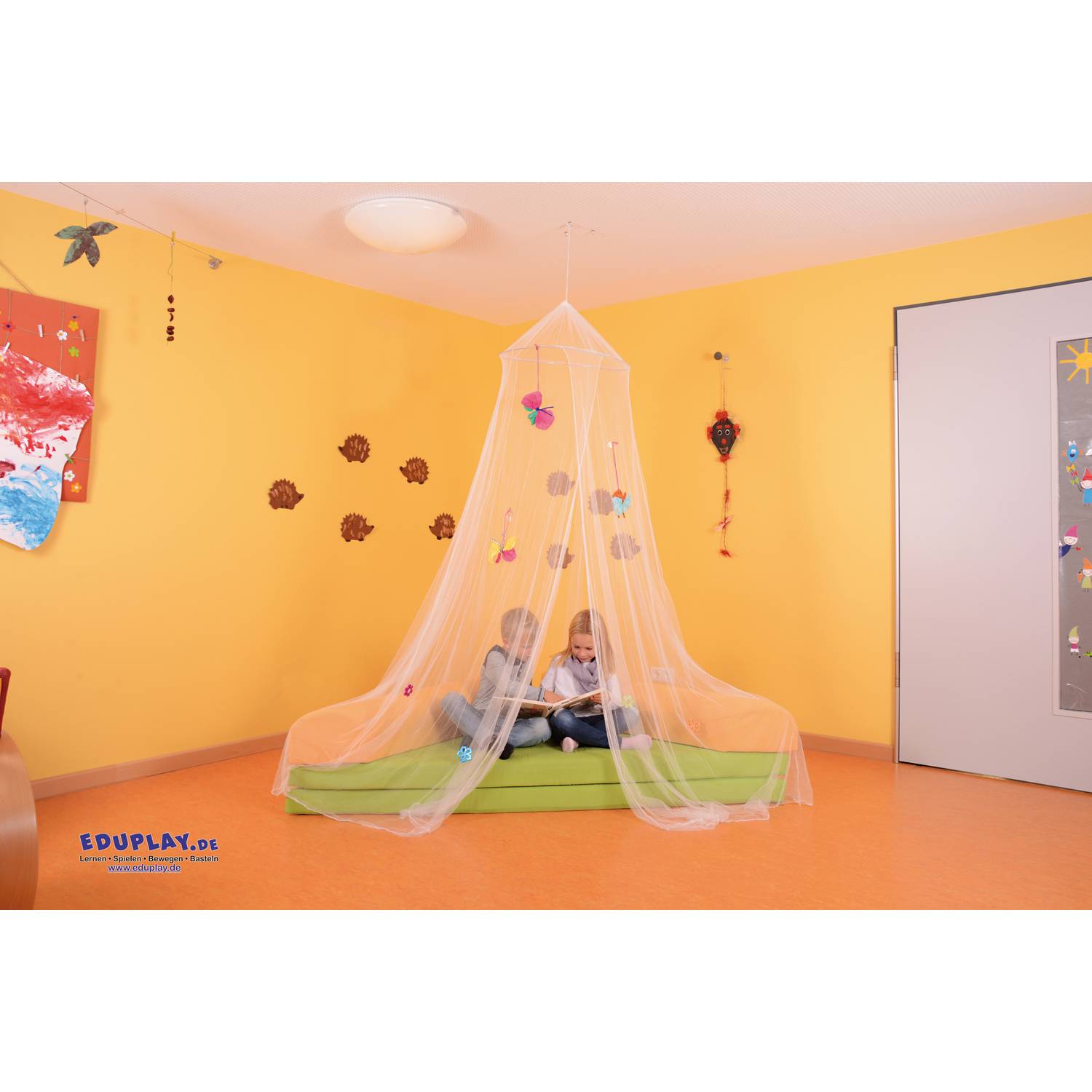 EDUPLAY 110382 Traumschleier, flammhemmend, weiß