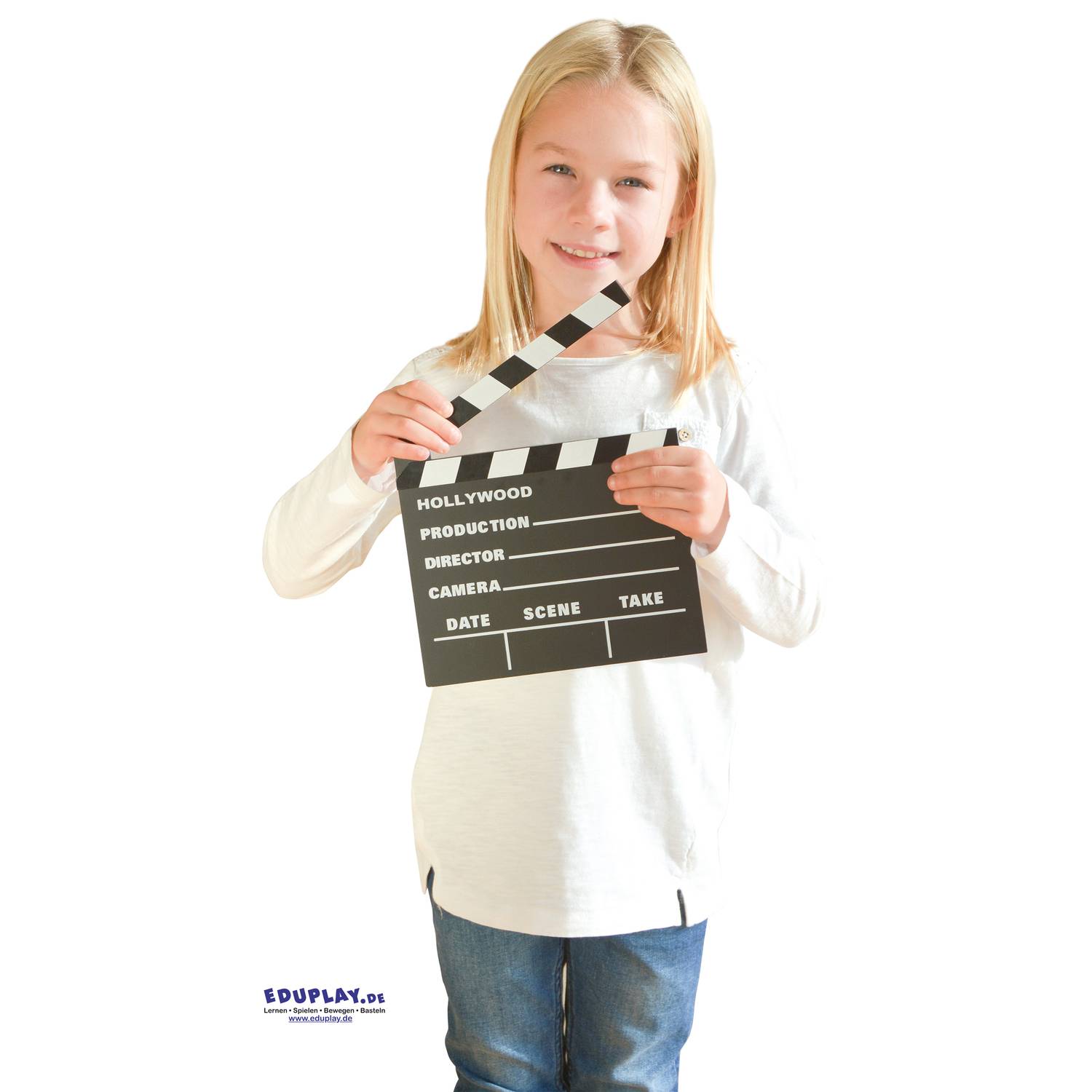 EDUPLAY 120570 Filmklappe, 20 x 17,8 cm, schwarz/weiß