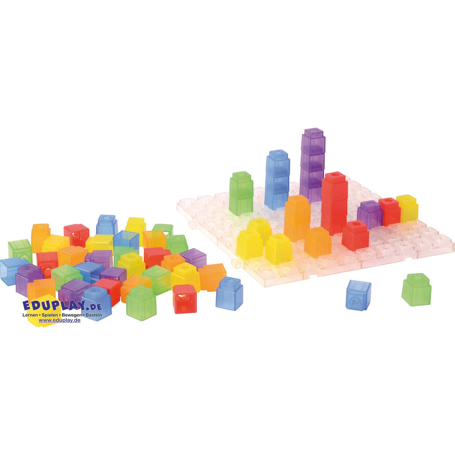 EDUPLAY 120573 Transparente Zählsteine, Kunststoff, transparent, 100-teilig (1 Set)