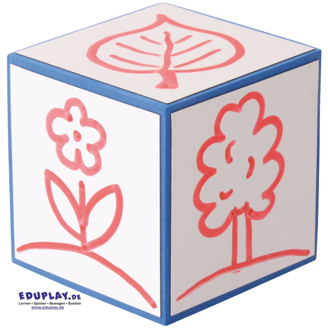 EDUPLAY 120594 Löschwürfel mit Schwamm, 8 x 8 x 8 cm, mehrfarbig, 5-teilig (1 Set)