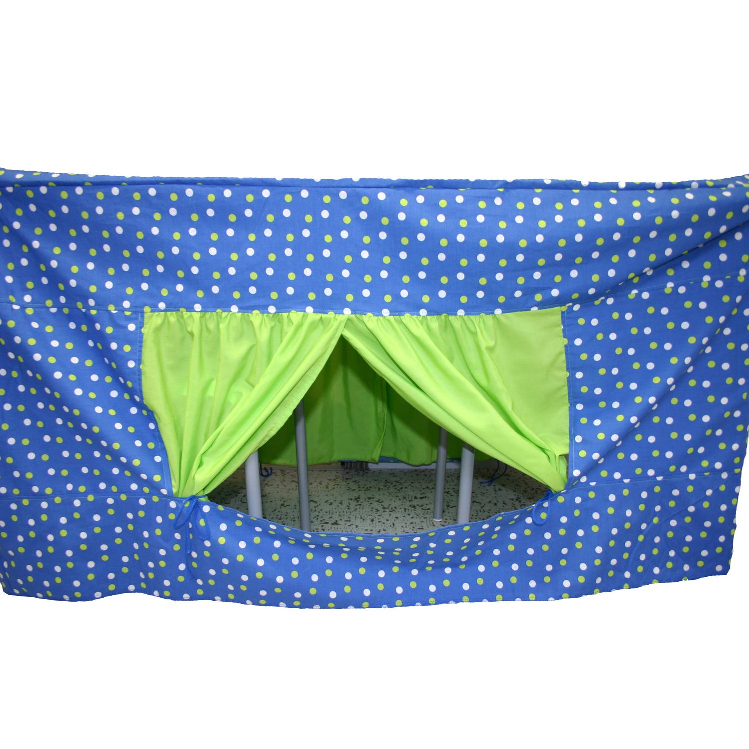 EDUPLAY 110054-R1 Tischzelt Räuber-Höhle, blau/grün