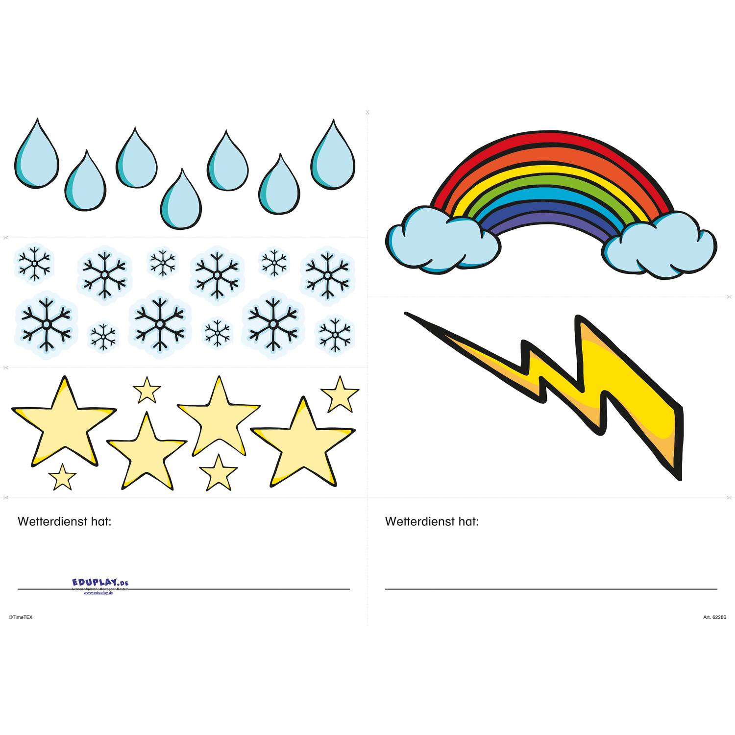 EDUPLAY 120622 Wettersymbole, 6 Folien, mehrfarbig, 6-teilig (1 Set)