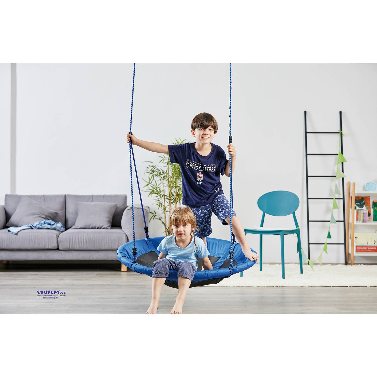 EDUPLAY 170393 Nestschaukel 100 cm, blau