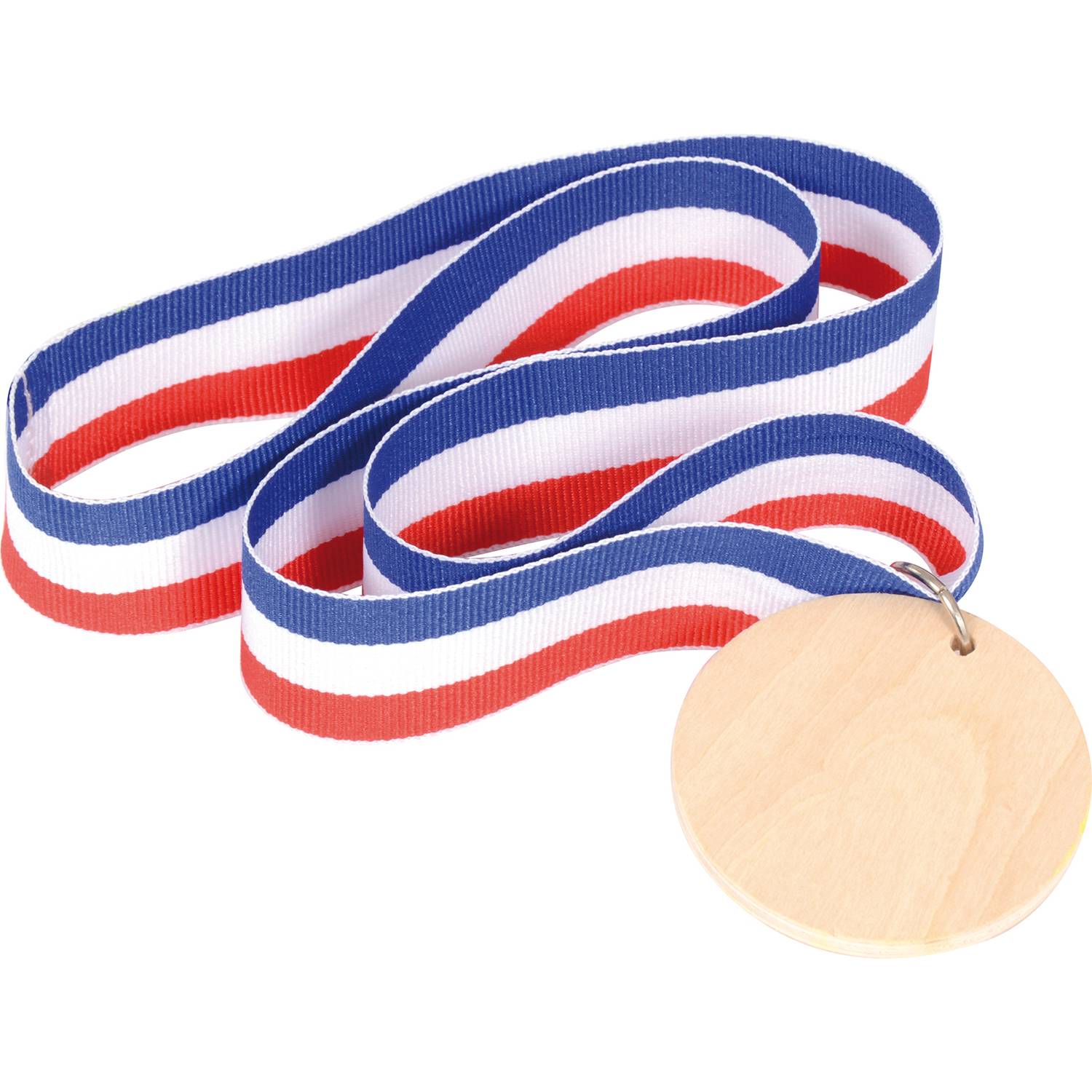EDUPLAY 210288 Medaille mit Nylonband, Holz, Nylon, Ø 5,2 cm, mehrfarbig
