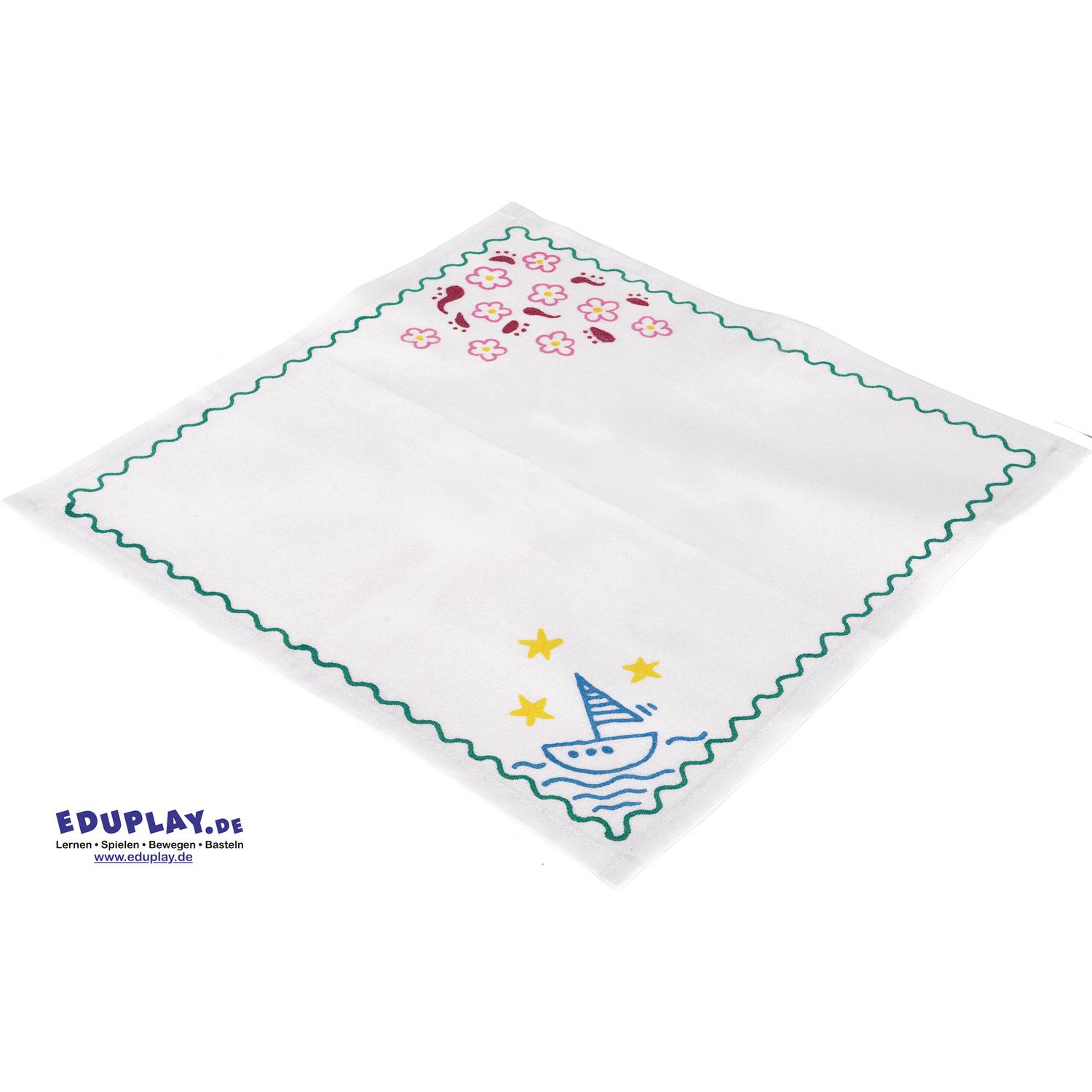 EDUPLAY 230060 Taschentücher, Baumwolle, 30 x 30 cm, weiß, 4-teilig (1 Set)